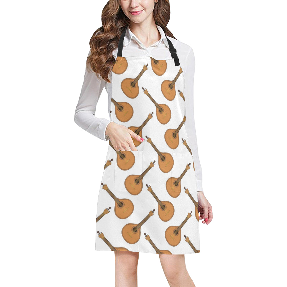 Mandolin Pattern Print Design 01 Apron with Pocket