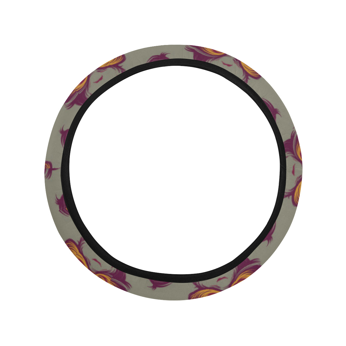 Chimpanzee Pattern Print Design 02 Steering Wheel Cover with Elastic Edge