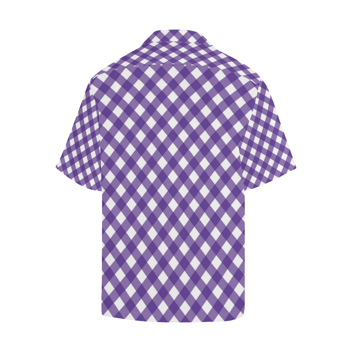Gingham Purple Pattern Print Design 03 Men's Hawaiian Shirt