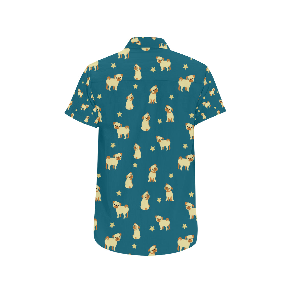 Pug Pattern Print Design A06 Men's Short Sleeve Button Up Shirt
