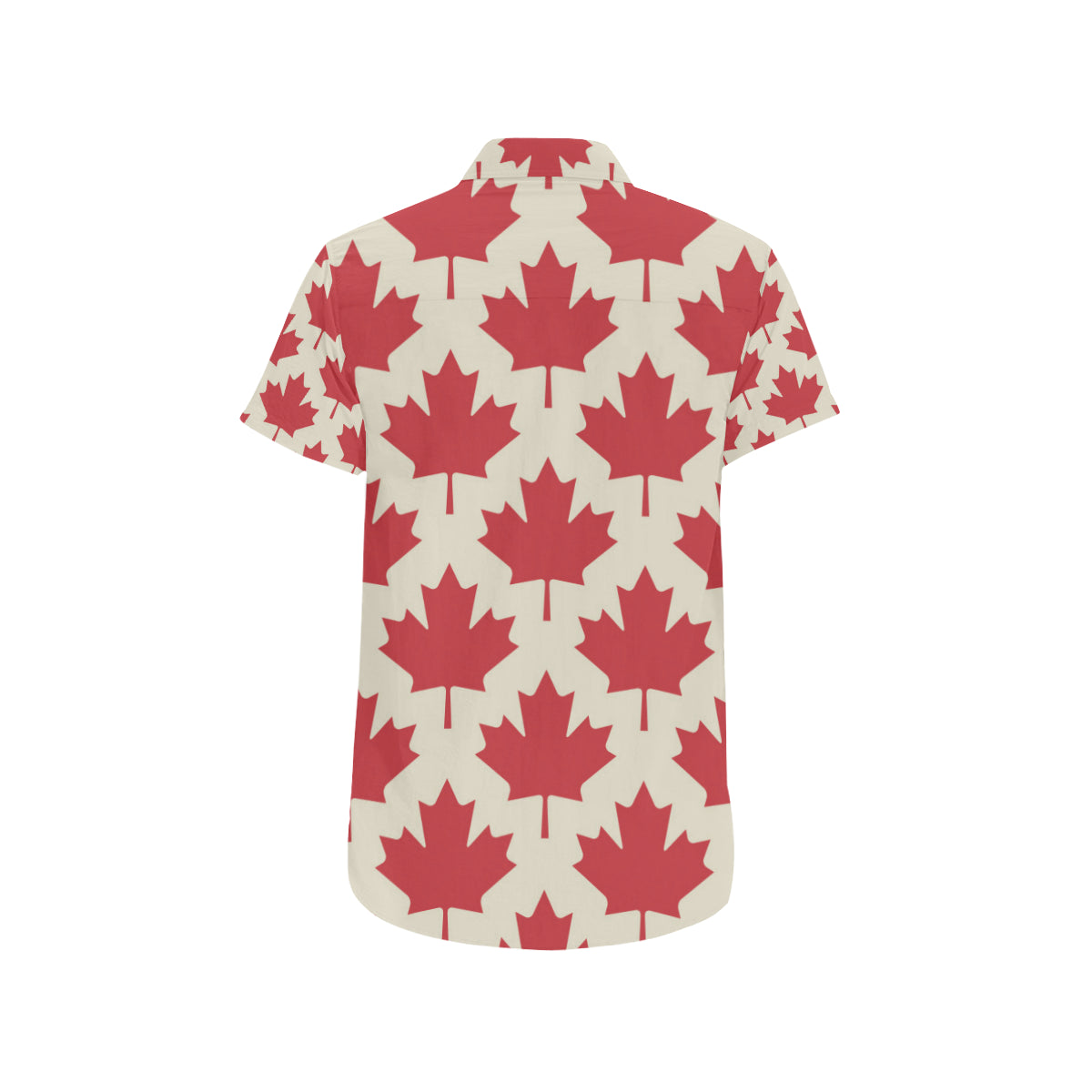 Maple Leaf Pattern Print Design 03 Men's Short Sleeve Button Up Shirt