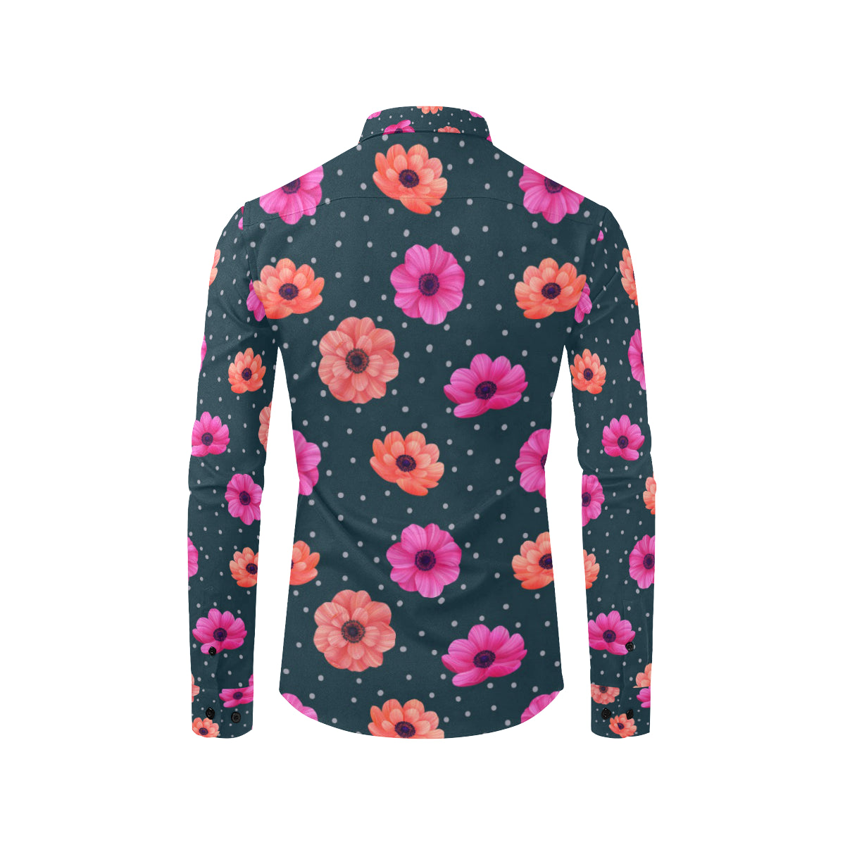 Anemone Pattern Print Design AM08 Men's Long Sleeve Shirt