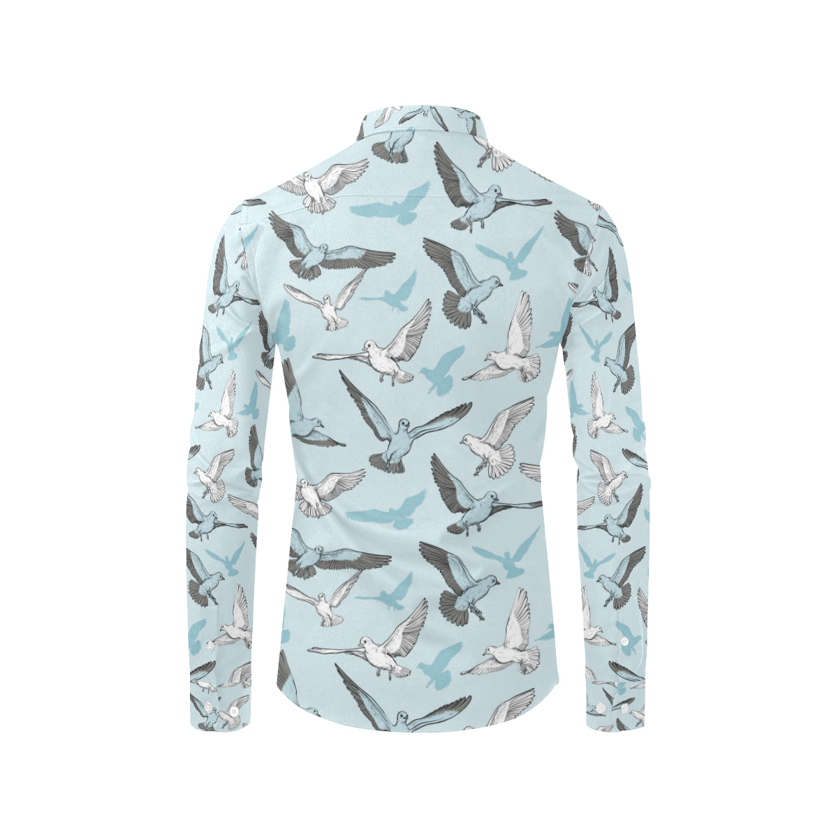 Pigeon Pattern Print Design 03 Men's Long Sleeve Shirt