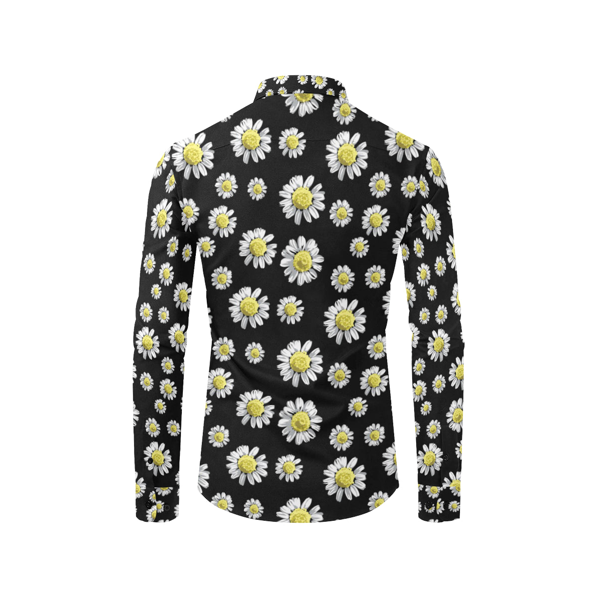 Daisy Pattern Print Design DS01 Men's Long Sleeve Shirt