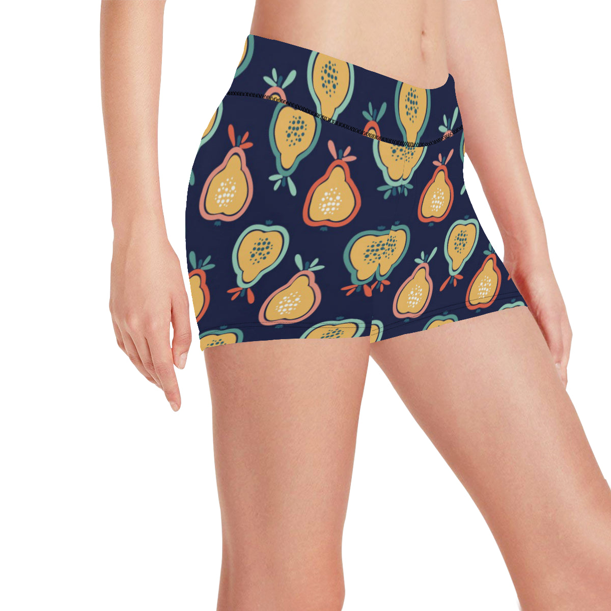 Pear Pattern Print Design PE03 Yoga Shorts