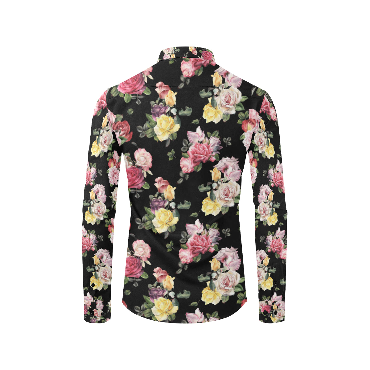 Rose Pattern Print Design RO010 Men's Long Sleeve Shirt