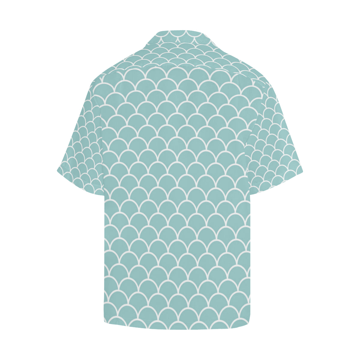 Scales Teal Pattern Print Design 02 Men's Hawaiian Shirt
