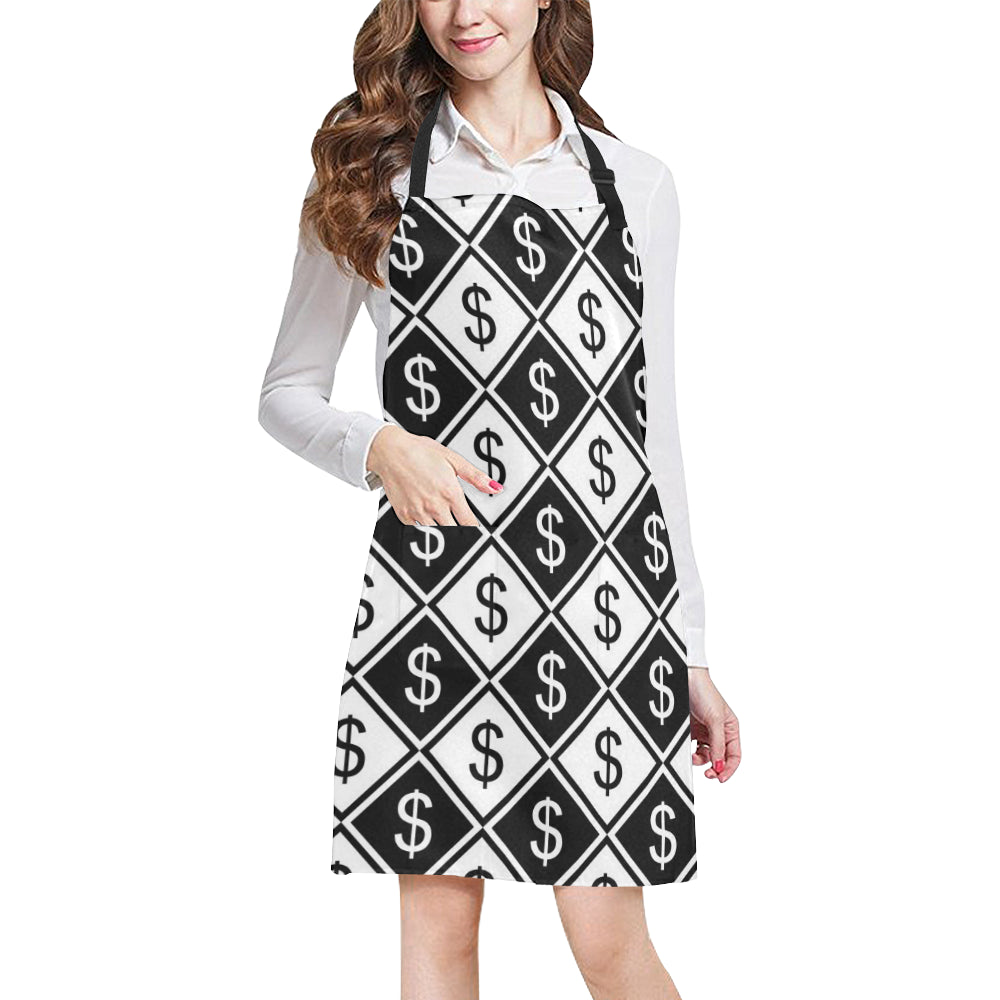 Money Pattern Print Design 04 Apron with Pocket