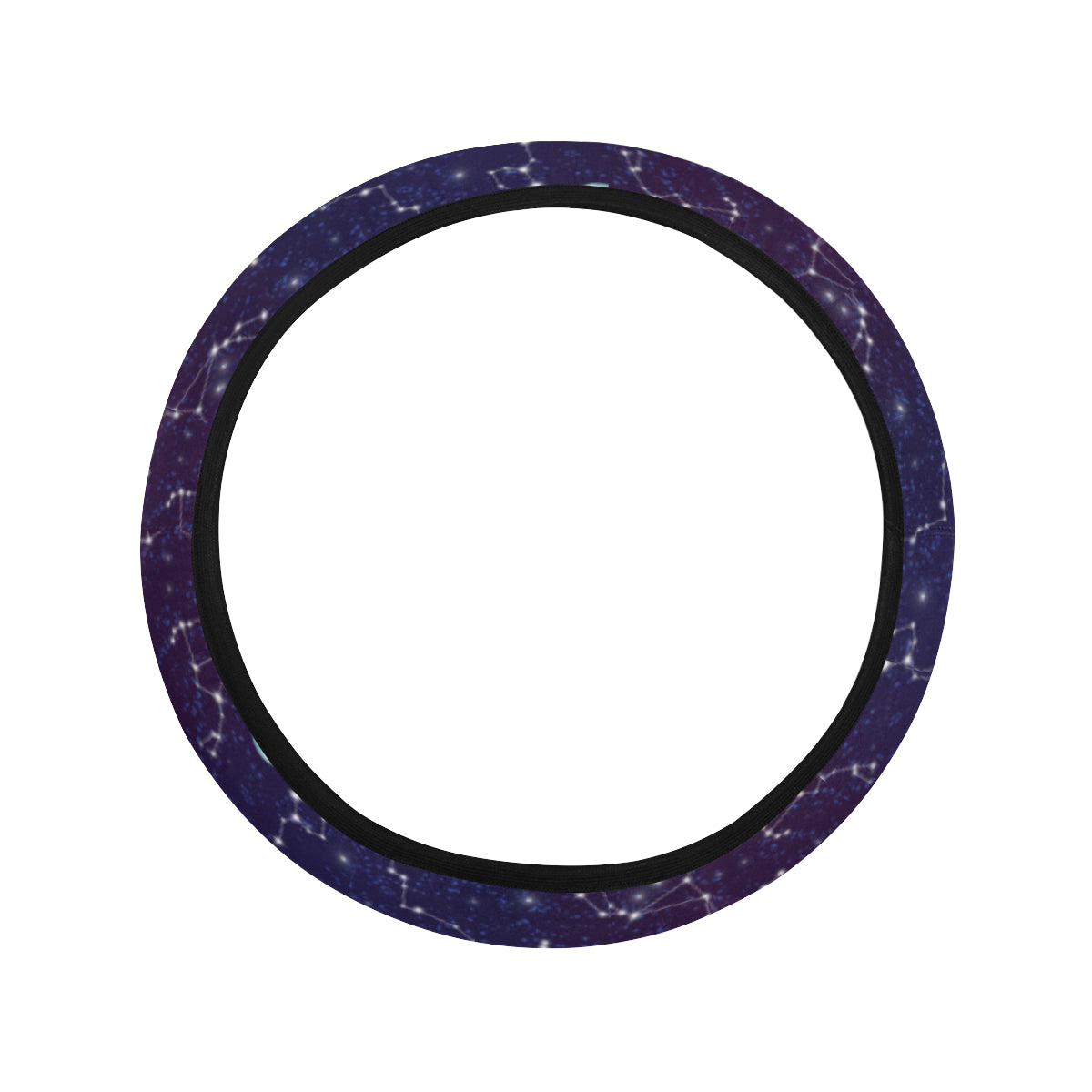Zodiac Galaxy Design Print Steering Wheel Cover with Elastic Edge