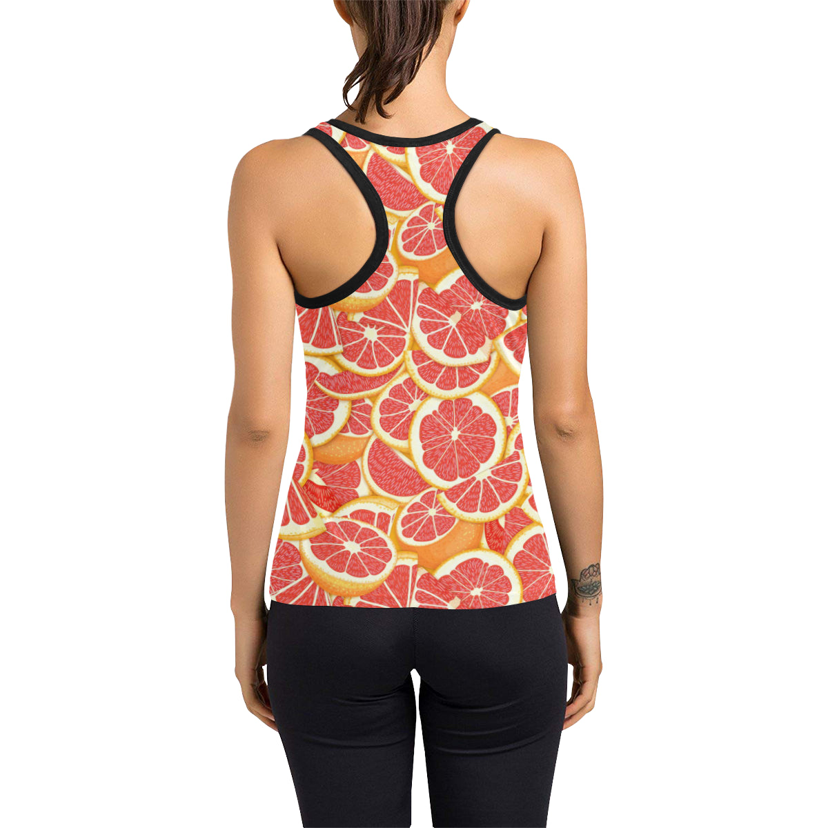 Grapefruit Pattern Print Design GF02 Women's Racerback Tank Top