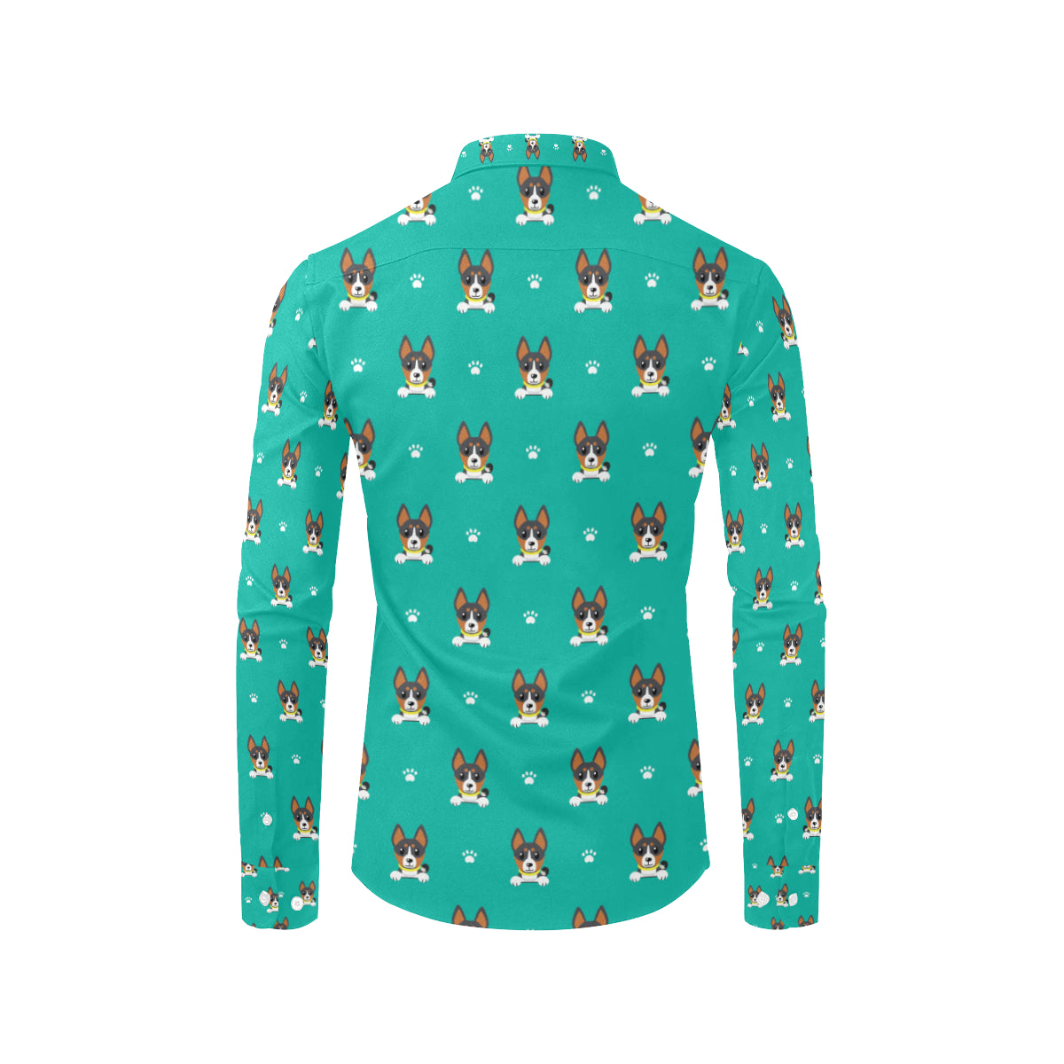 Basenji Pattern Print Design 03 Men's Long Sleeve Shirt