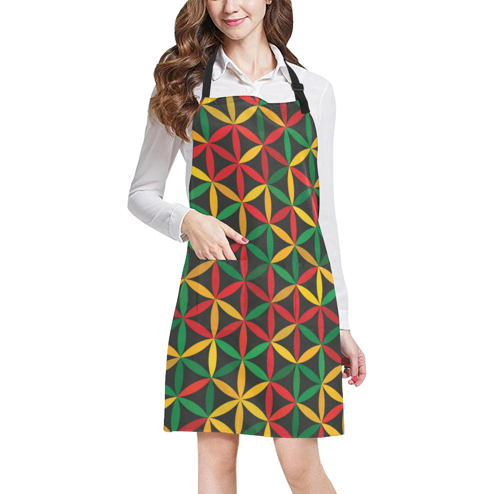 Rasta Pattern Print Design A04 Apron with Pocket