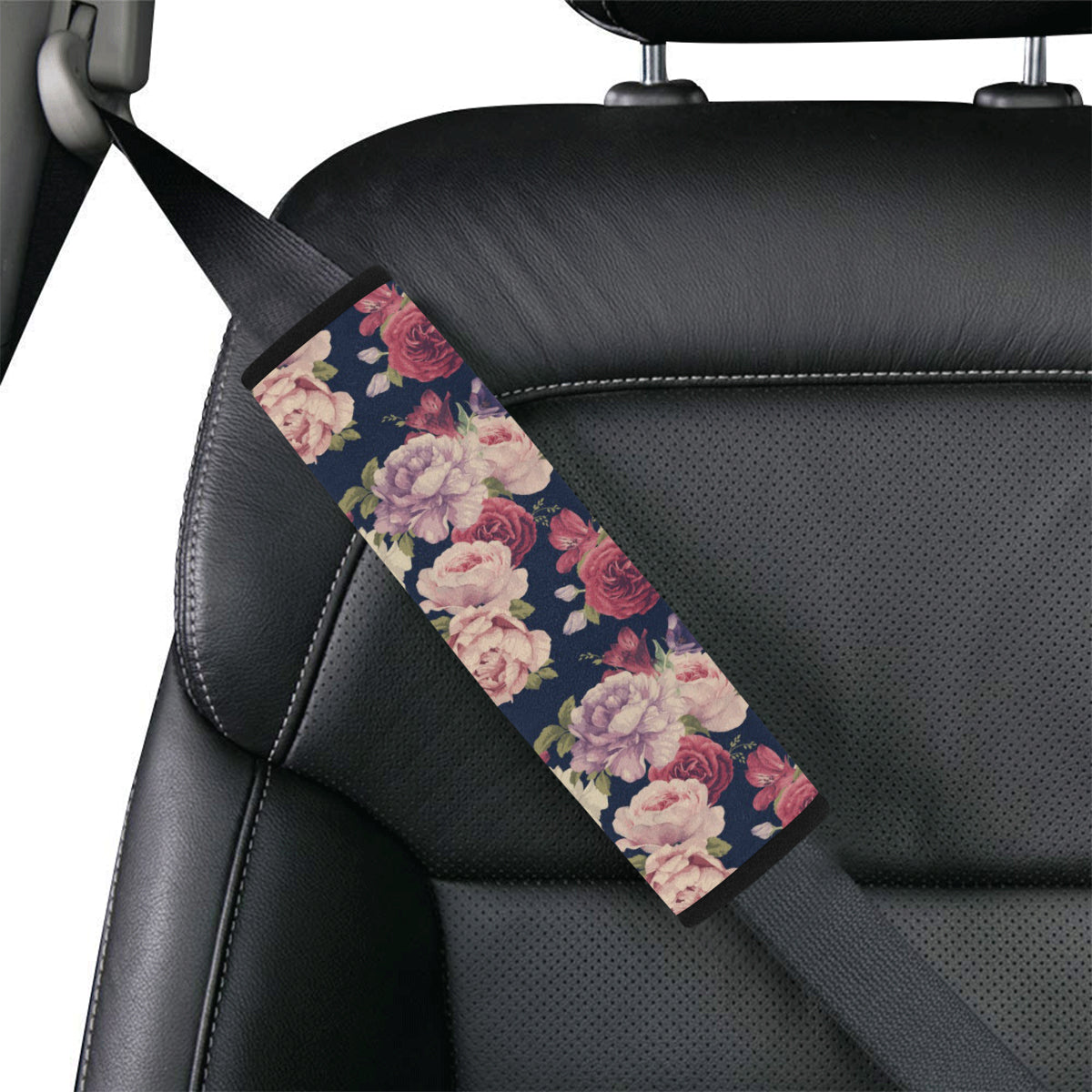 Peony Pattern Print Design PE03 Car Seat Belt Cover