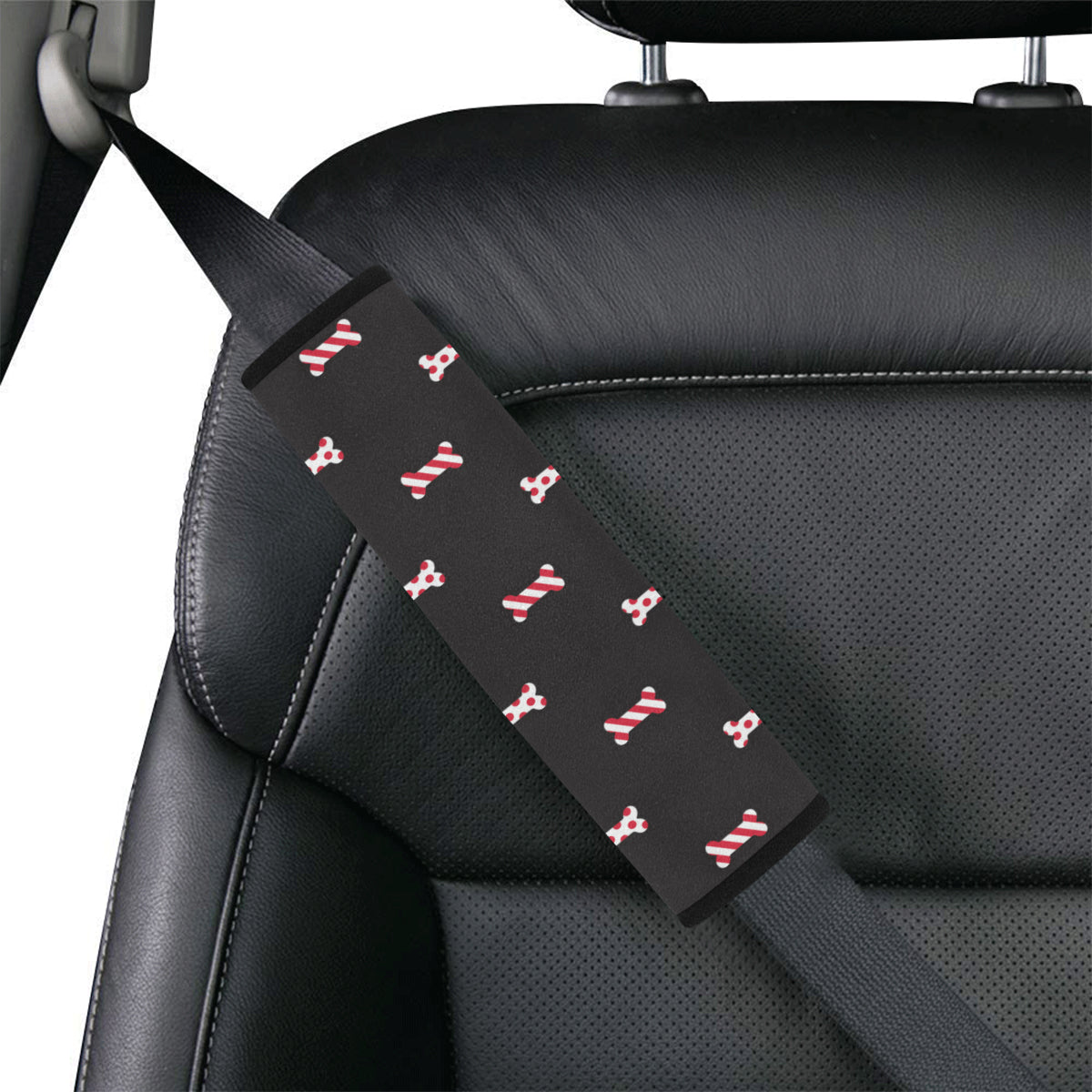 Dog Bone Pattern Print Design 04 Car Seat Belt Cover