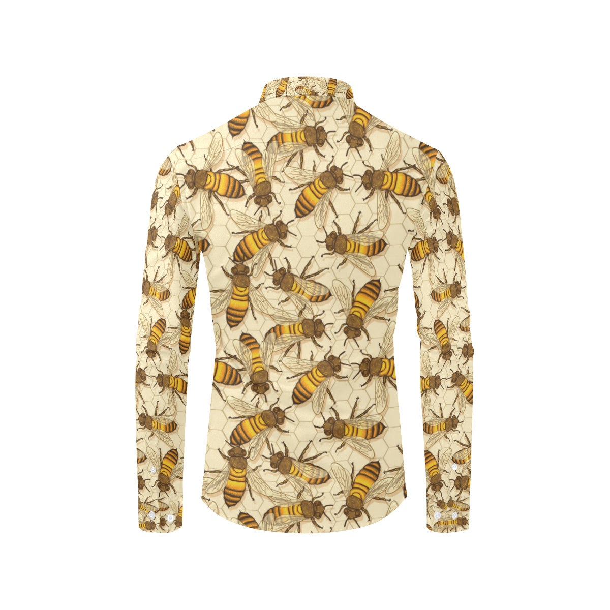 Bee Pattern Print Design BEE05 Men's Long Sleeve Shirt