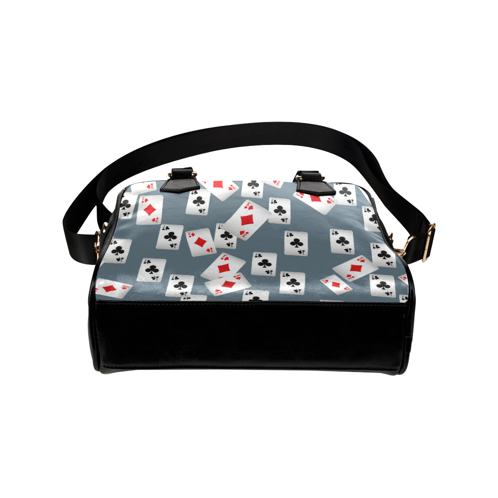 Poker Cards Pattern Print Design A05 Shoulder Handbag