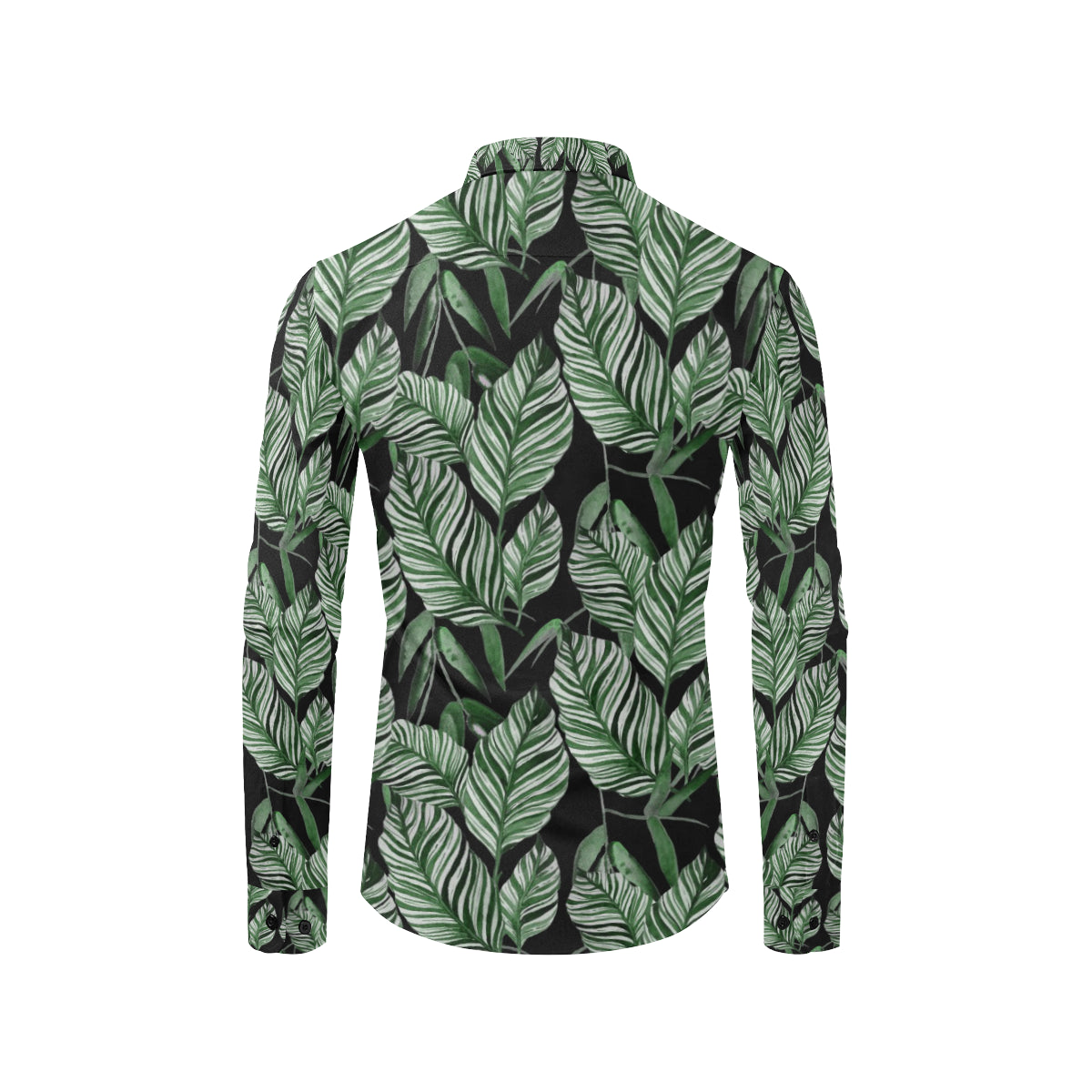 Palm Leaves Pattern Print Design PL09 Men's Long Sleeve Shirt