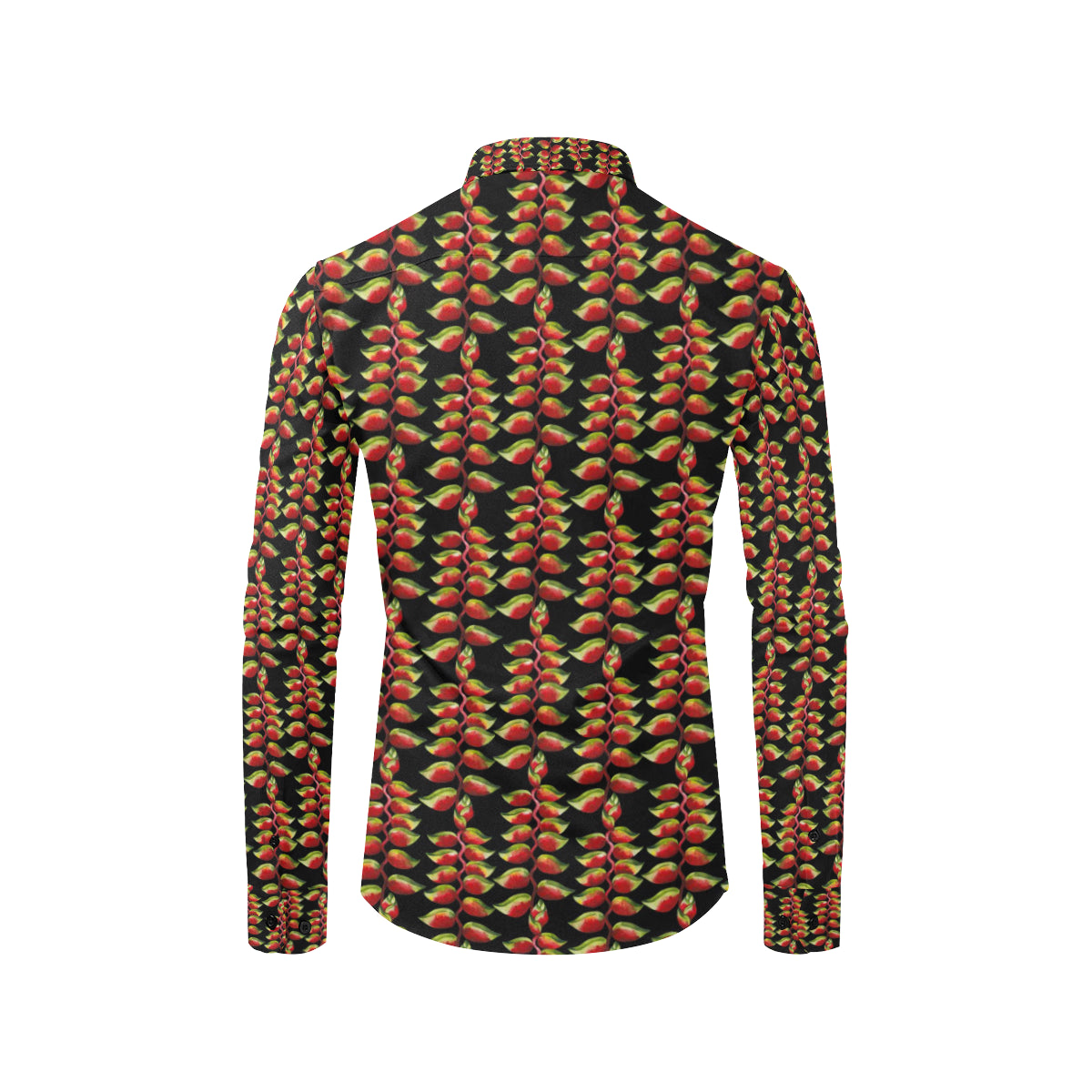 Heliconia Pattern Print Design HL05 Men's Long Sleeve Shirt