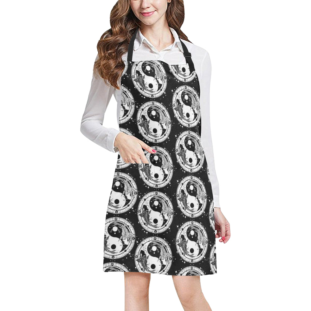 Yin Yang Koi Fish Apron with Pocket