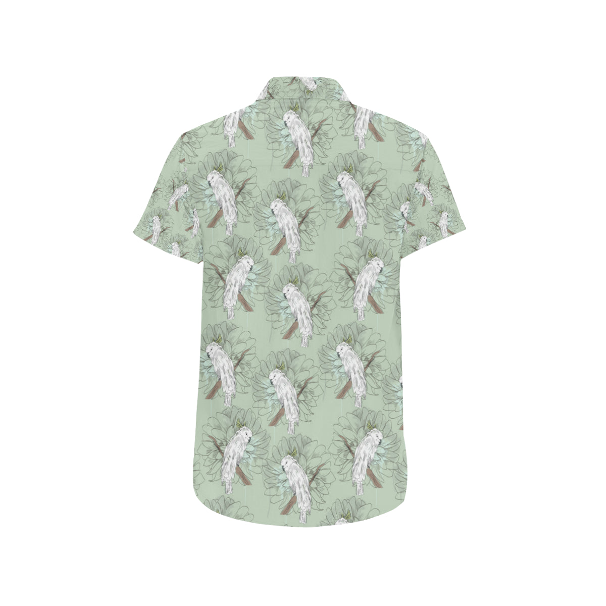 Cockatiel Pattern Print Design 01 Men's Short Sleeve Button Up Shirt