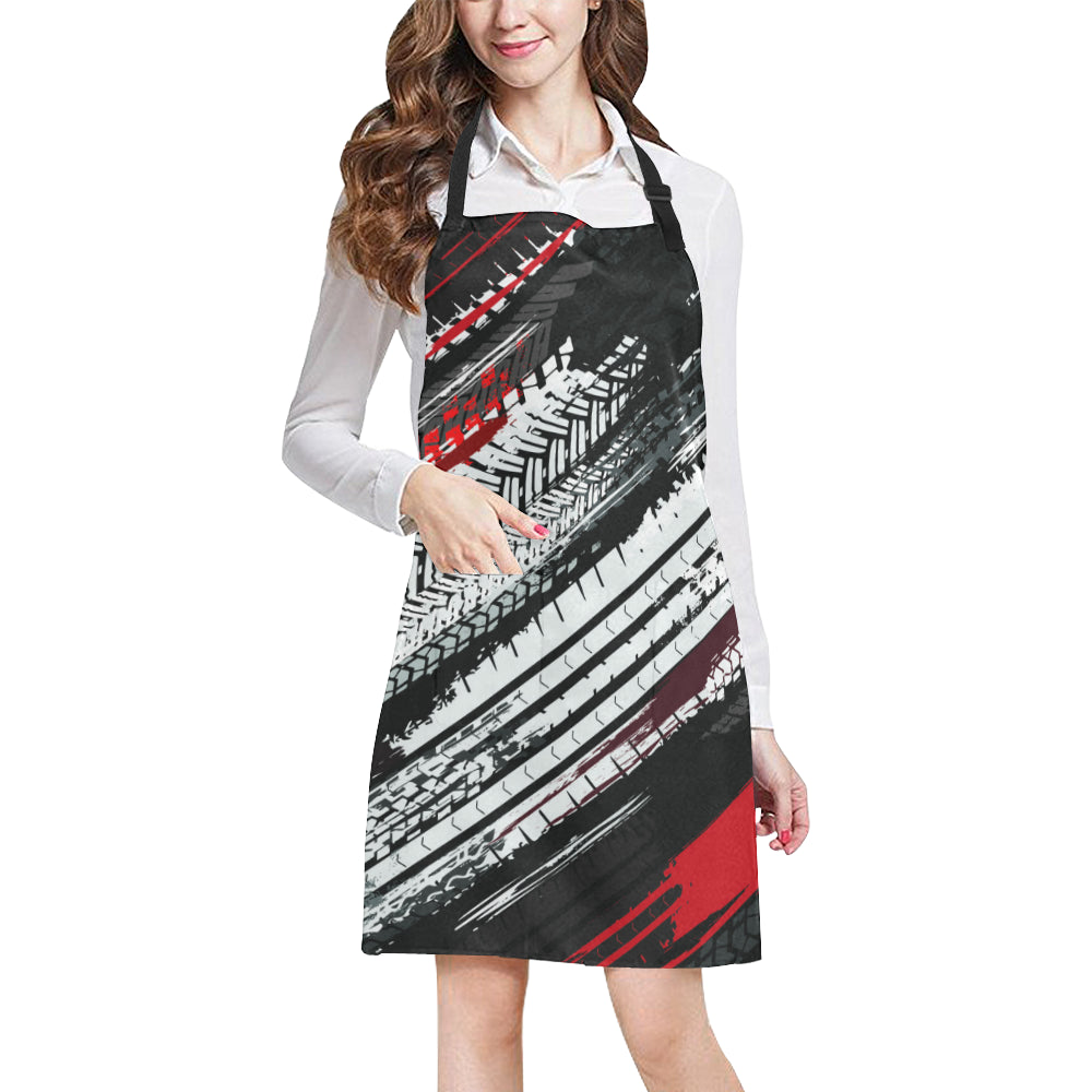 Racing Pattern Print Design A03 Apron with Pocket