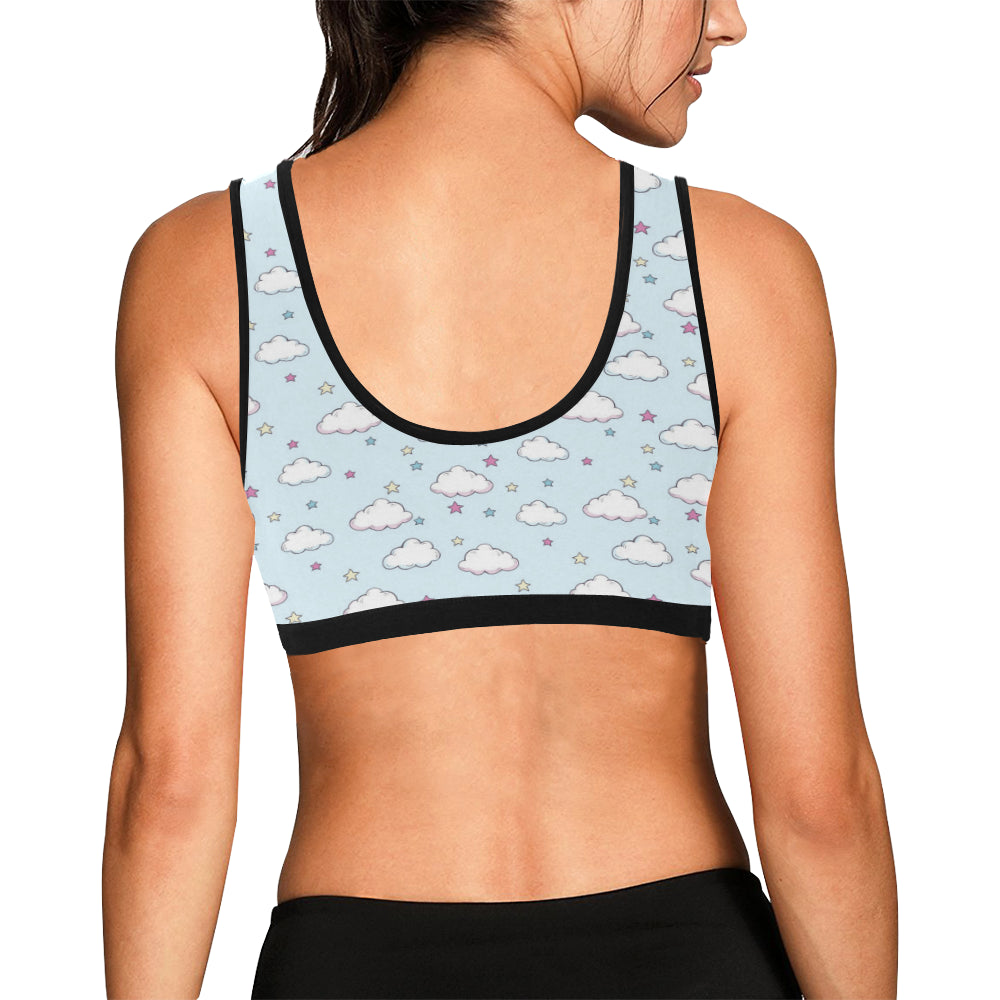 Cloud Pattern Print Design 01 Sports Bra
