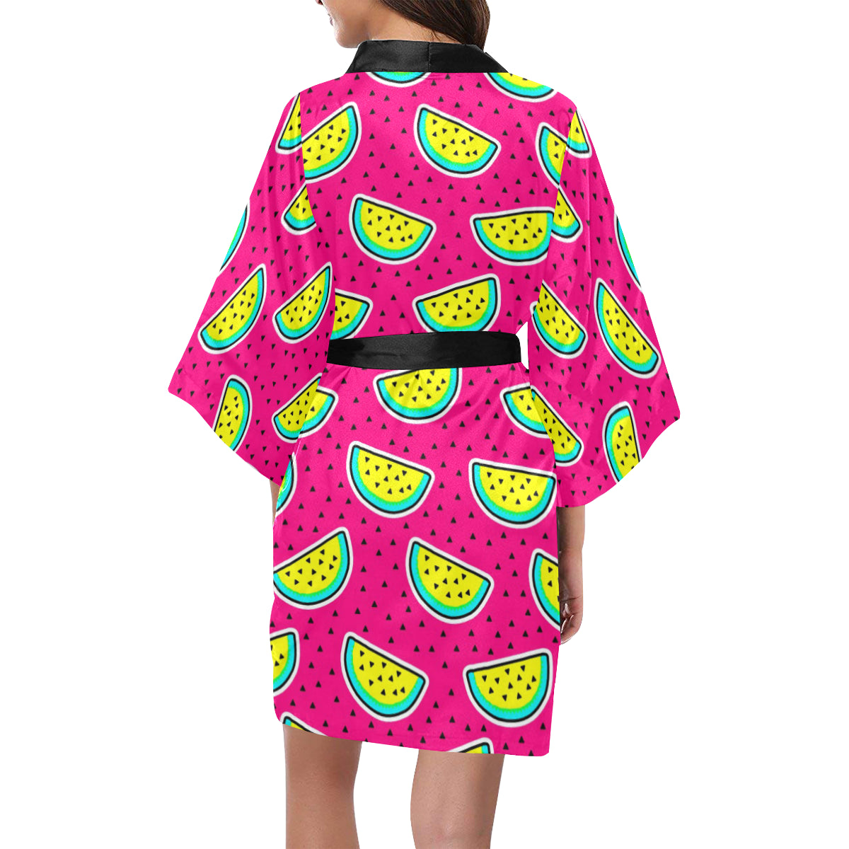Watermelon Pattern Print Design WM04 Women Kimono Robe