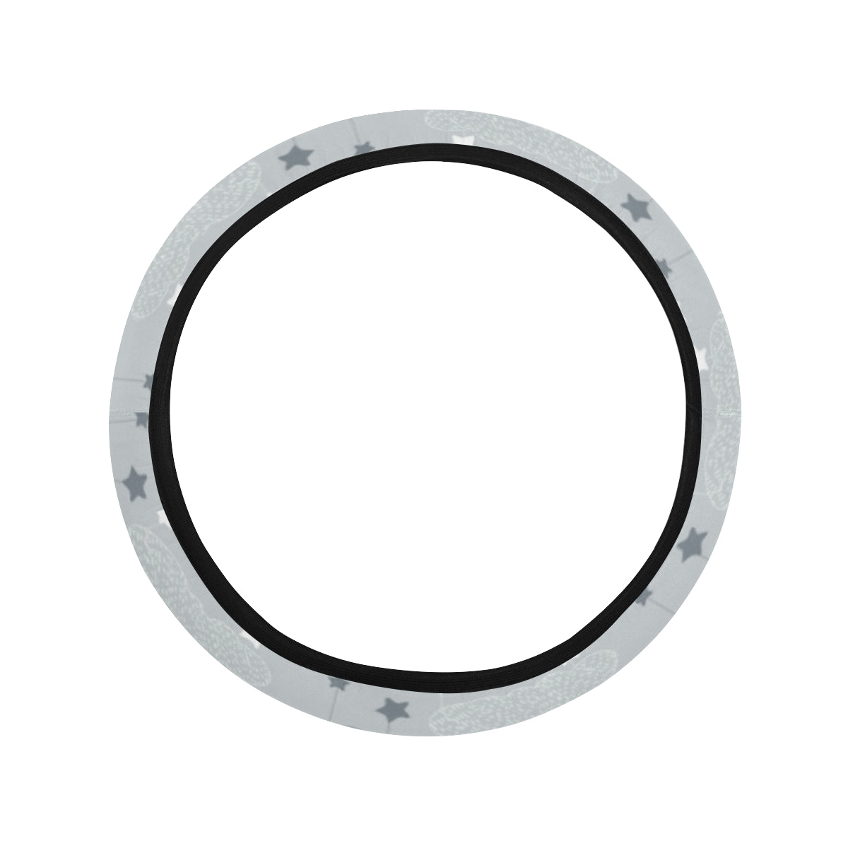 Cloud Pattern Print Design 04 Steering Wheel Cover with Elastic Edge