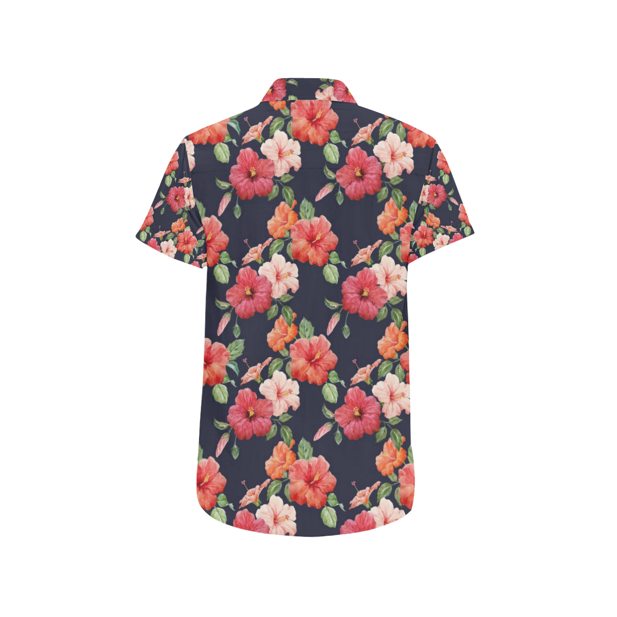 Tropical Flower Pattern Print Design TF020 Men's Short Sleeve Button Up Shirt
