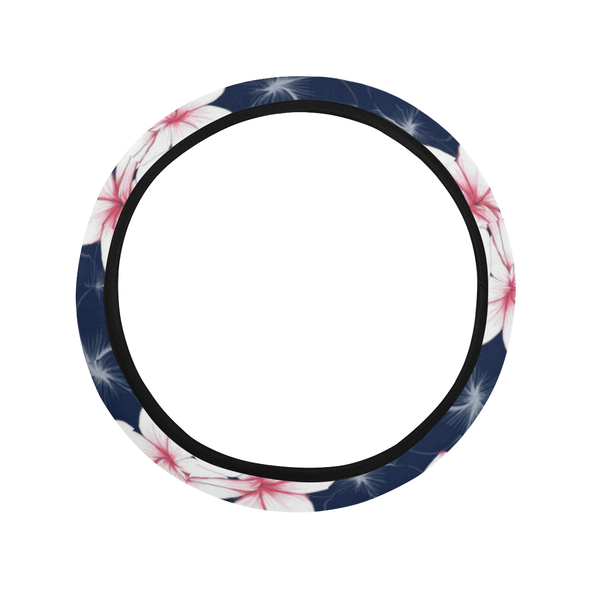 Plumeria Pattern Print Design PM017 Steering Wheel Cover with Elastic Edge