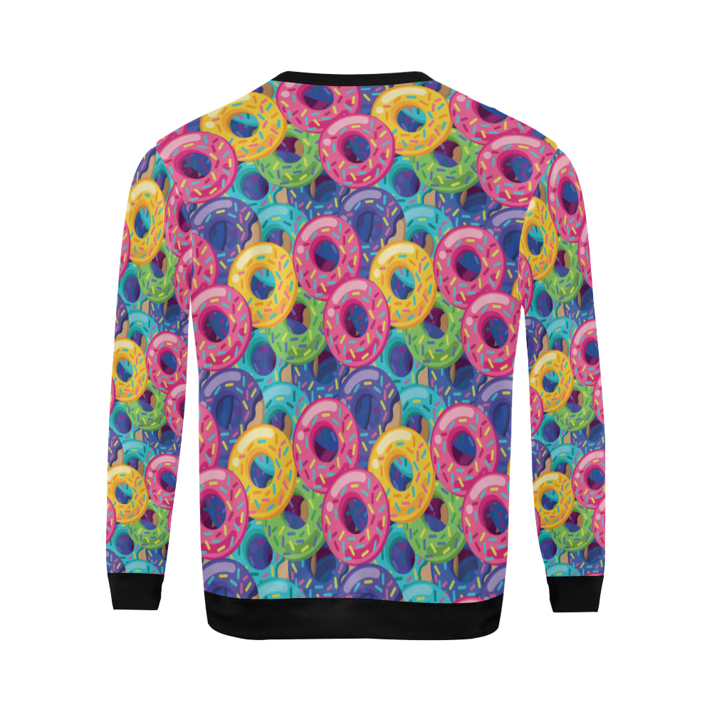 Donut Pattern Print Design DN010 Men Long Sleeve Sweatshirt