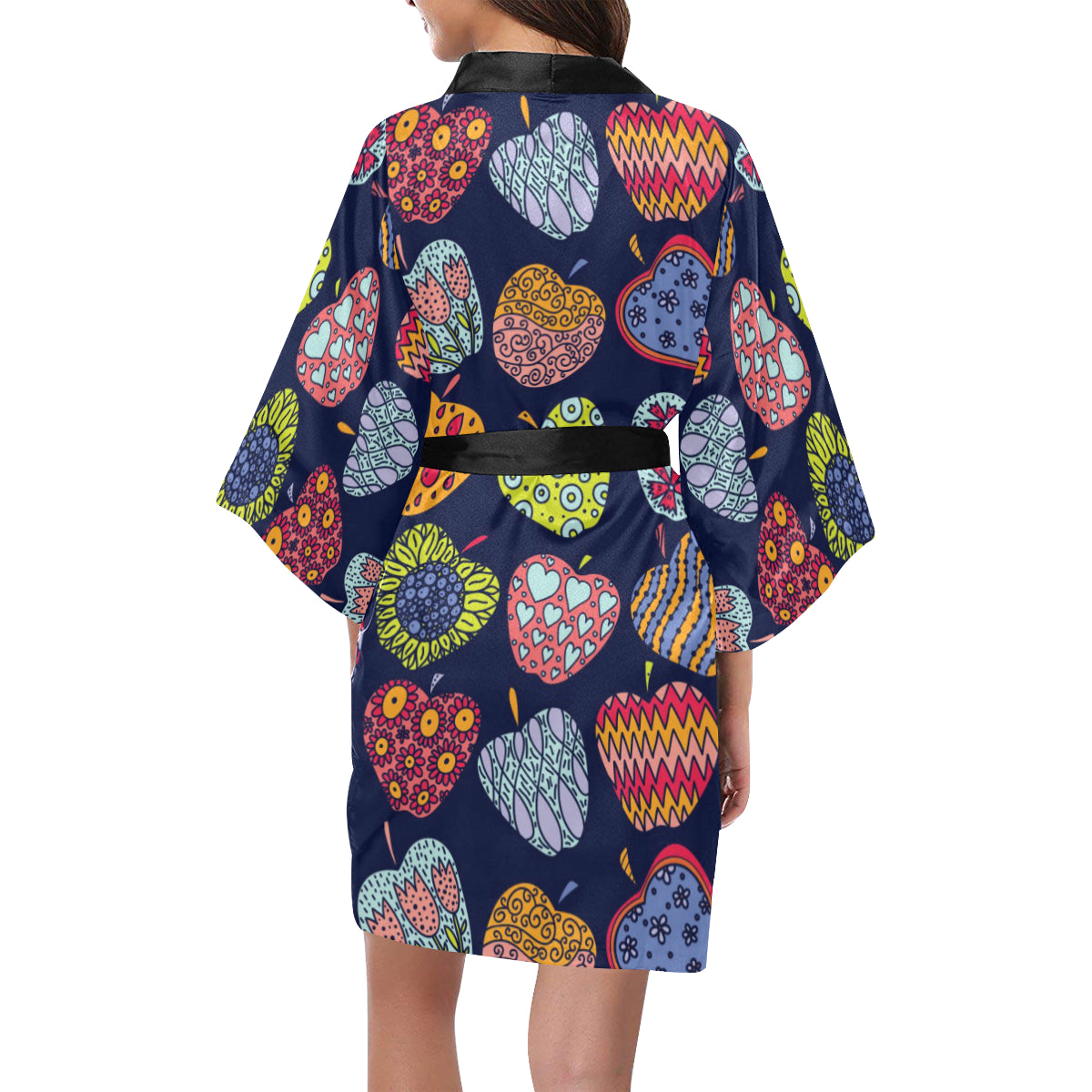Apple Pattern Print Design AP05 Women's Short Kimono
