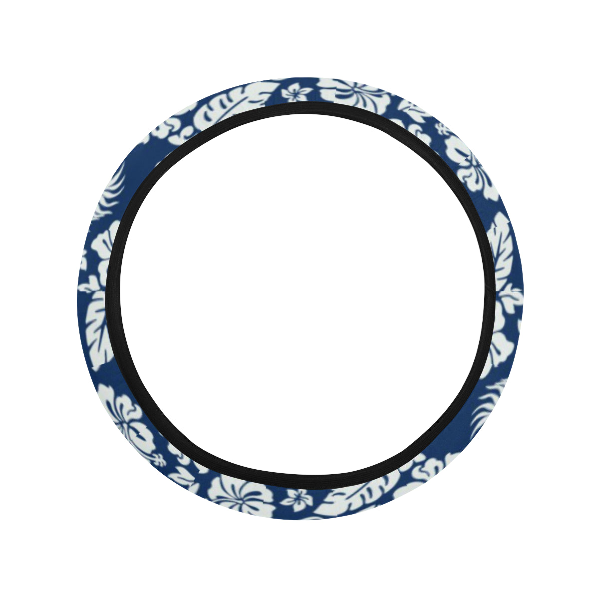 Hawaiian Themed Pattern Print Design H020 Steering Wheel Cover with Elastic Edge