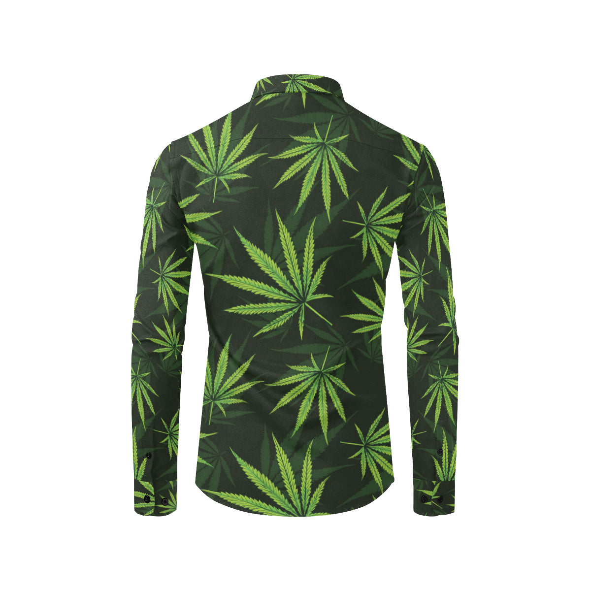 Pot Leaf Pattern Print Design A03 Men's Long Sleeve Shirt