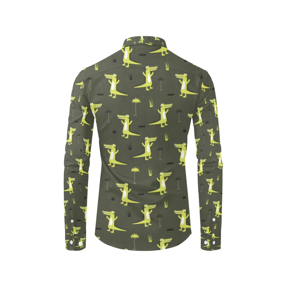 Alligator Pattern Print Design 05 Men's Long Sleeve Shirt
