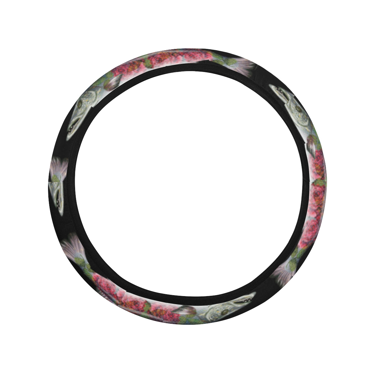 Barracuda Pattern Print Design 02 Steering Wheel Cover with Elastic Edge