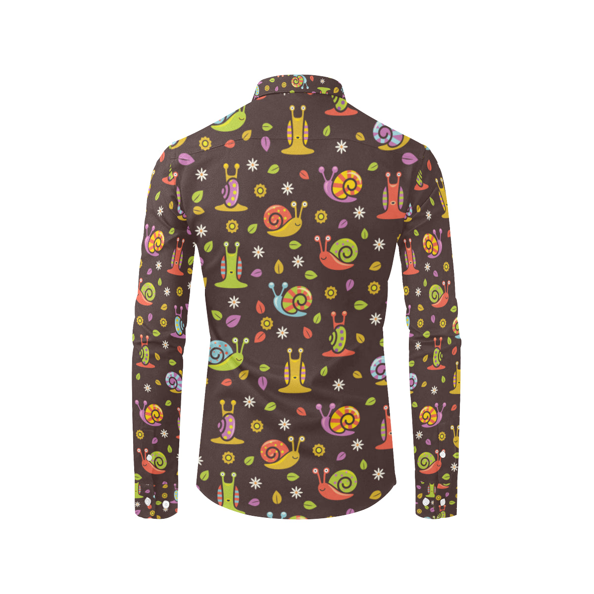 Snail Pattern Print Design 01 Men's Long Sleeve Shirt