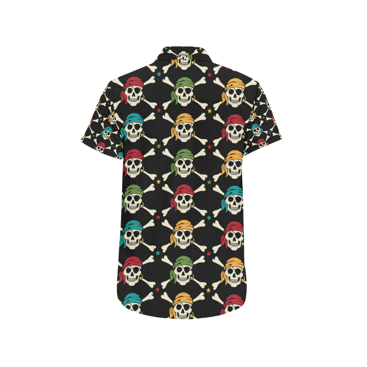 Pirate Pattern Print Design A01 Men's Short Sleeve Button Up Shirt