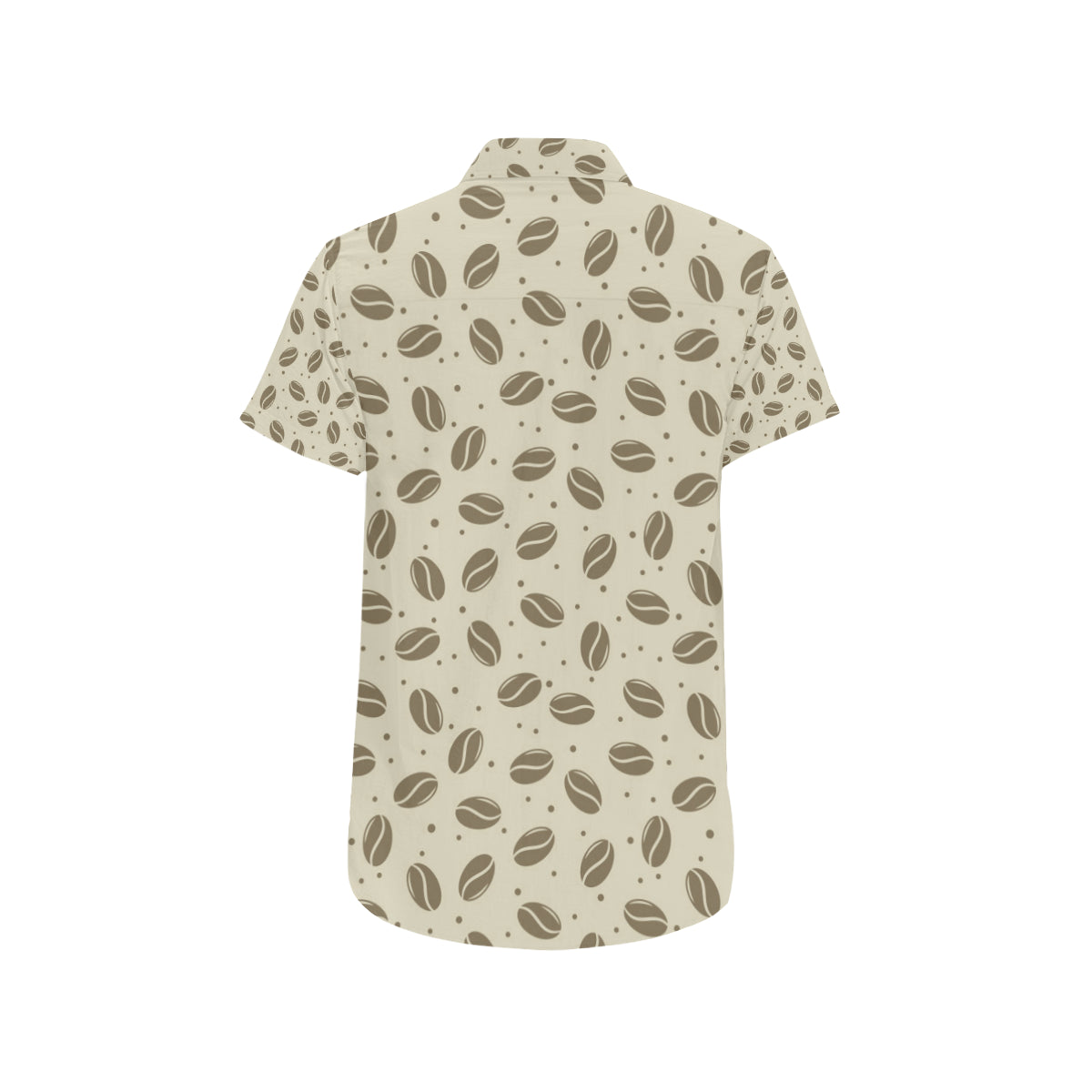 Coffee Pattern Print Design 02 Men's Short Sleeve Button Up Shirt