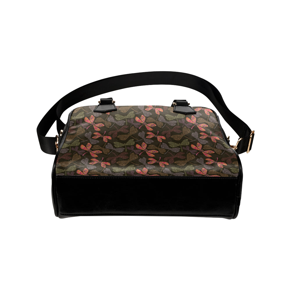 Dragonfly Pattern Print Design 02 Shoulder Handbag