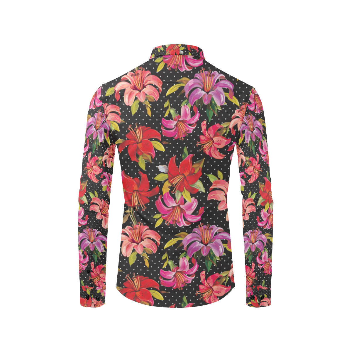 Lily Pattern Print Design LY012 Men's Long Sleeve Shirt