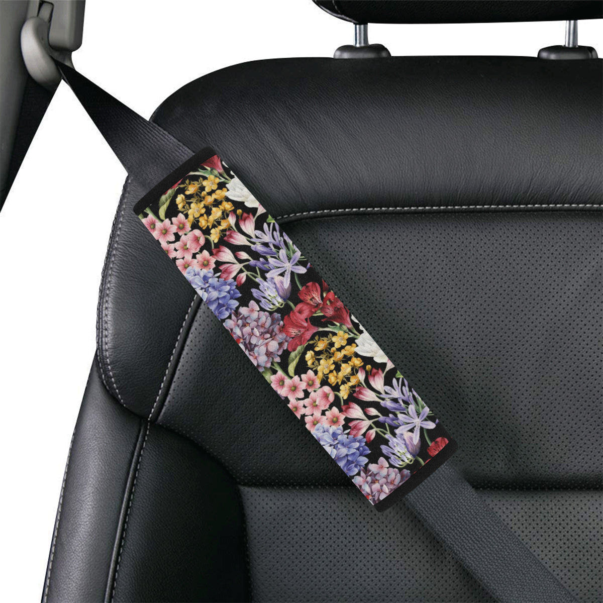 Summer Floral Pattern Print Design SF04 Car Seat Belt Cover