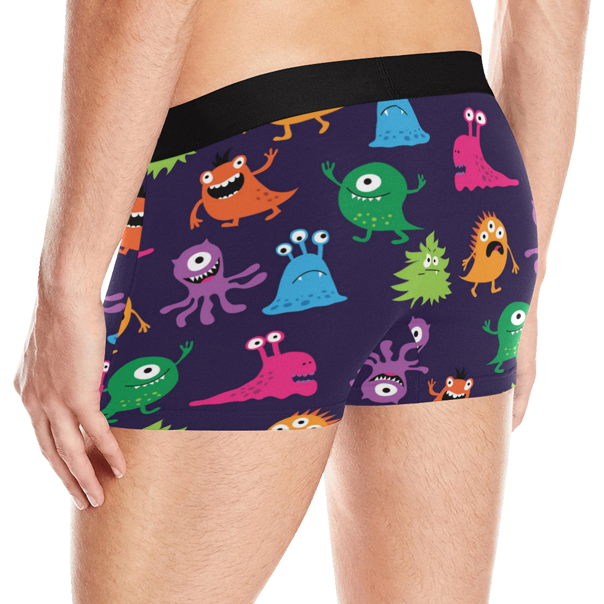Monster Cartoon Pattern Print Design 02 Men's Boxer Briefs
