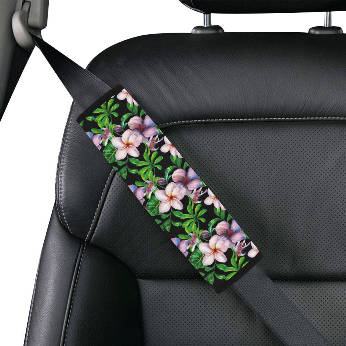 Plumeria Pattern Print Design PM01 Car Seat Belt Cover