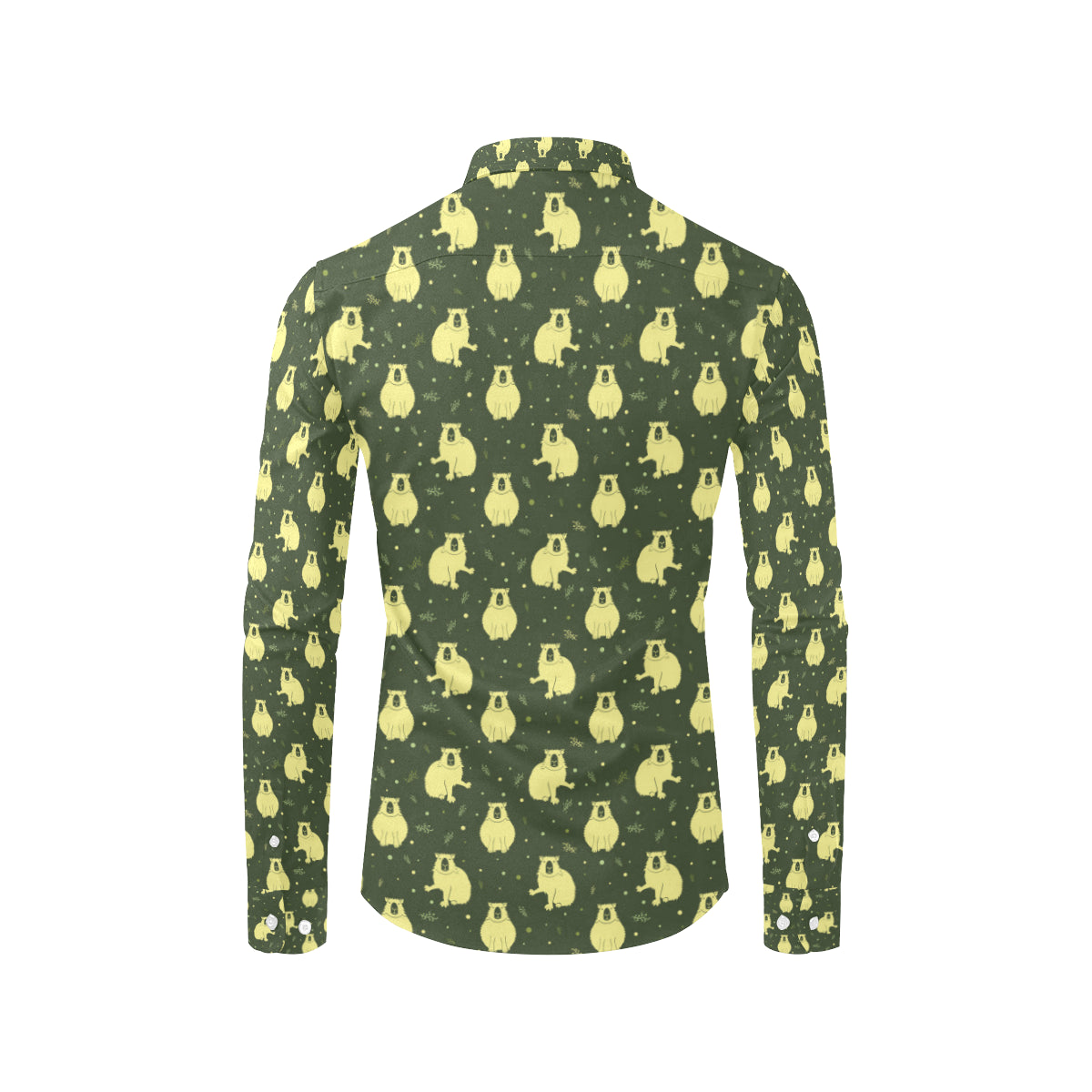 Capybara Pattern Print Design 03 Men's Long Sleeve Shirt