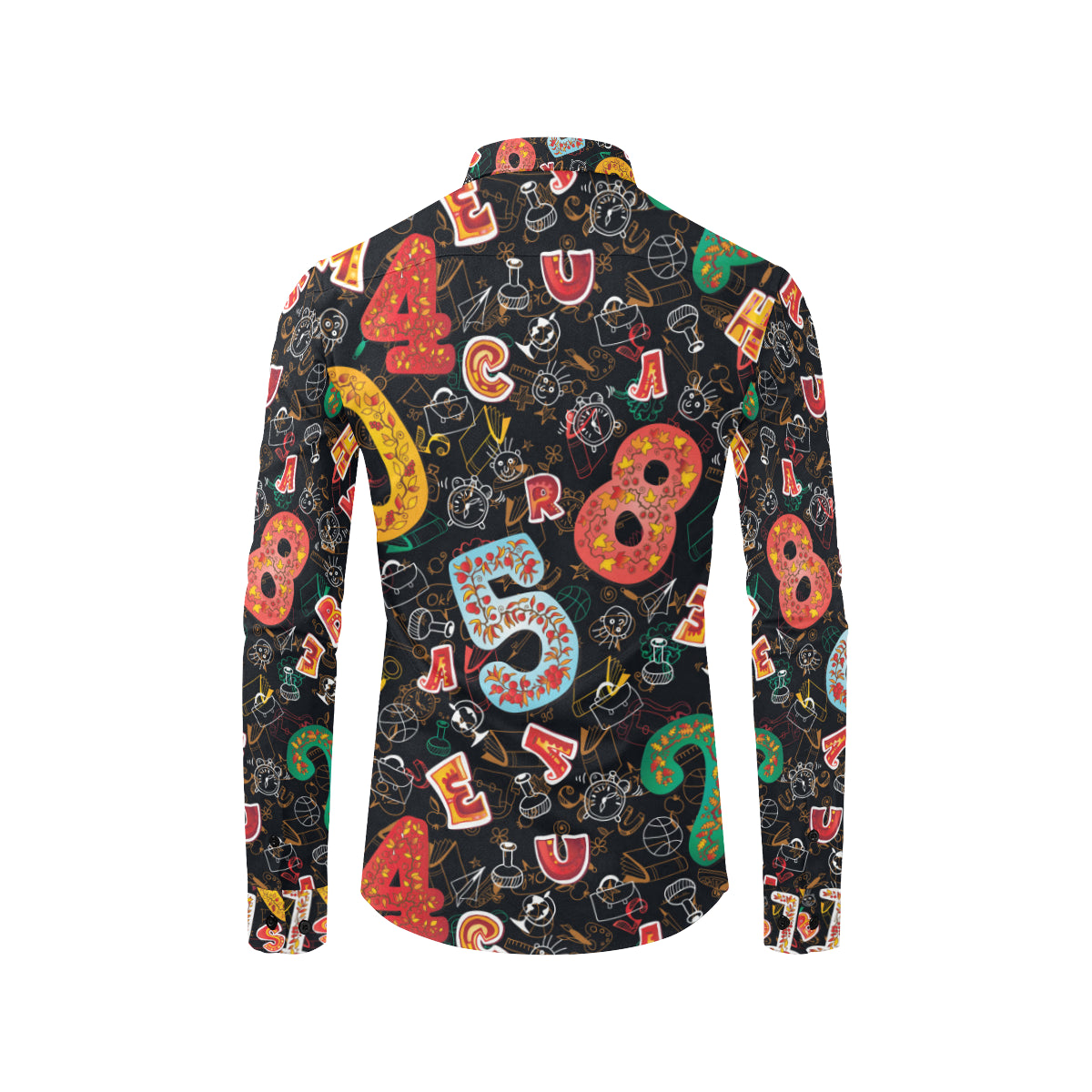 Number Pattern Print Design A03 Men's Long Sleeve Shirt