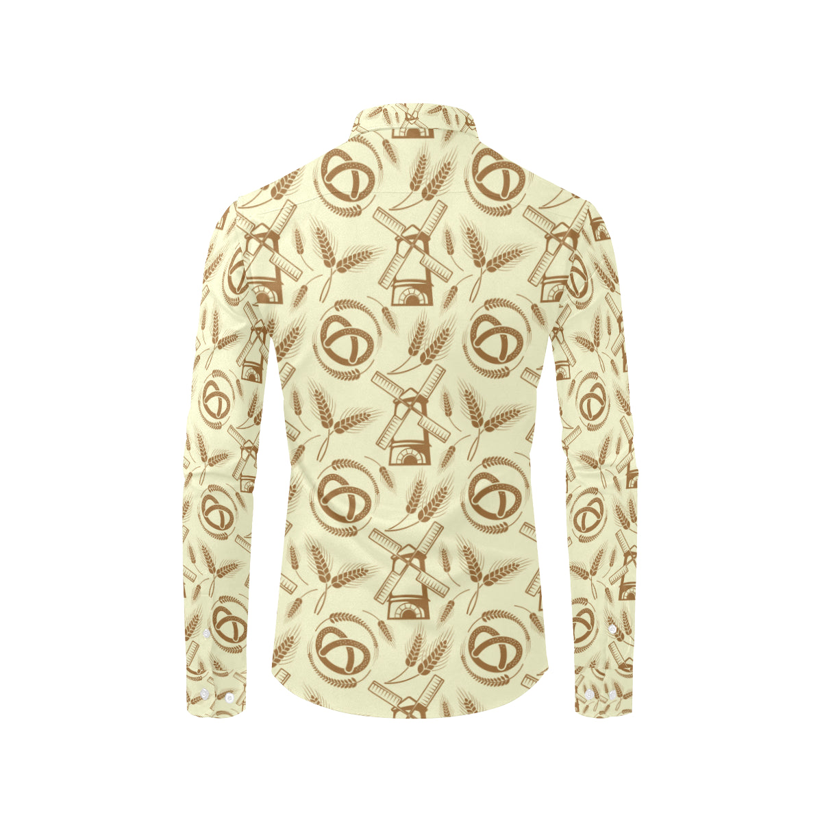 Agricultural Windmills Print Design 03 Men's Long Sleeve Shirt