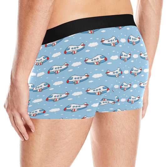 Airplane Cartoon Pattern Print Design 07 Men's Boxer Briefs