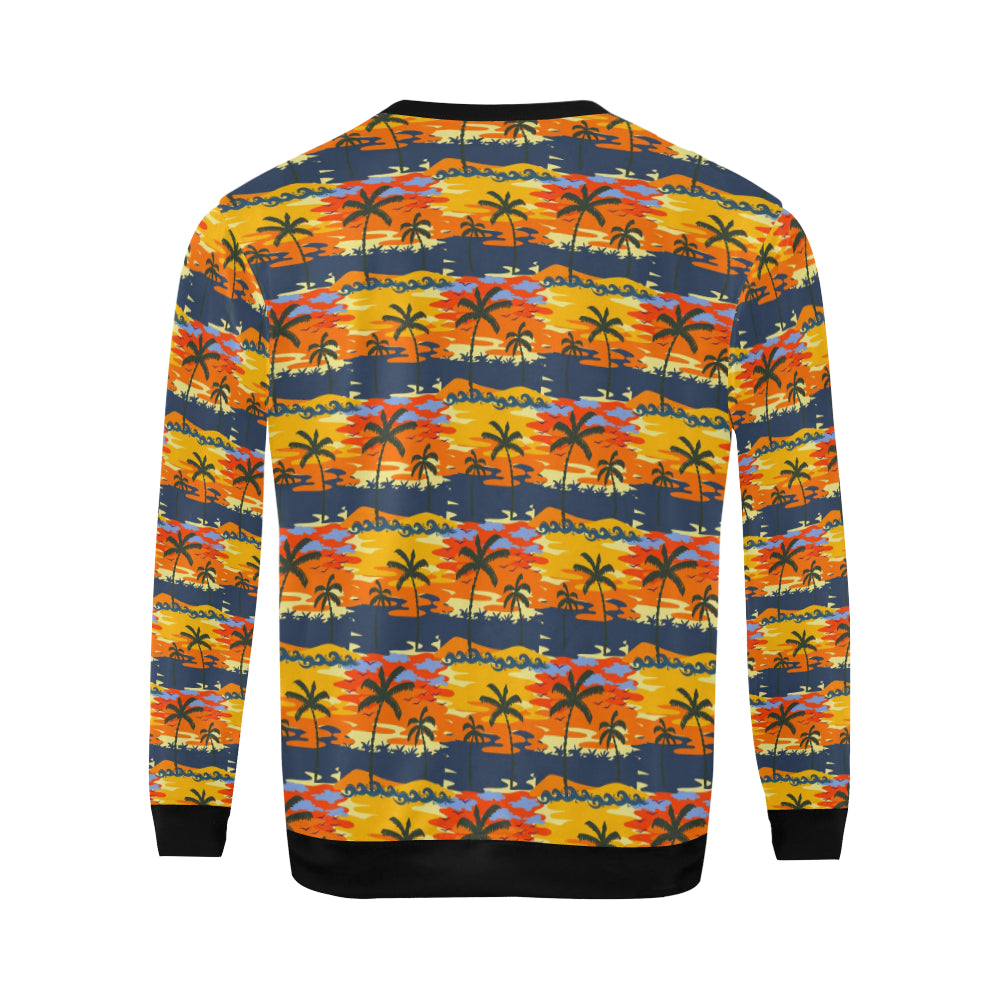 Palm Tree Pattern Print Design PT010 Men Long Sleeve Sweatshirt