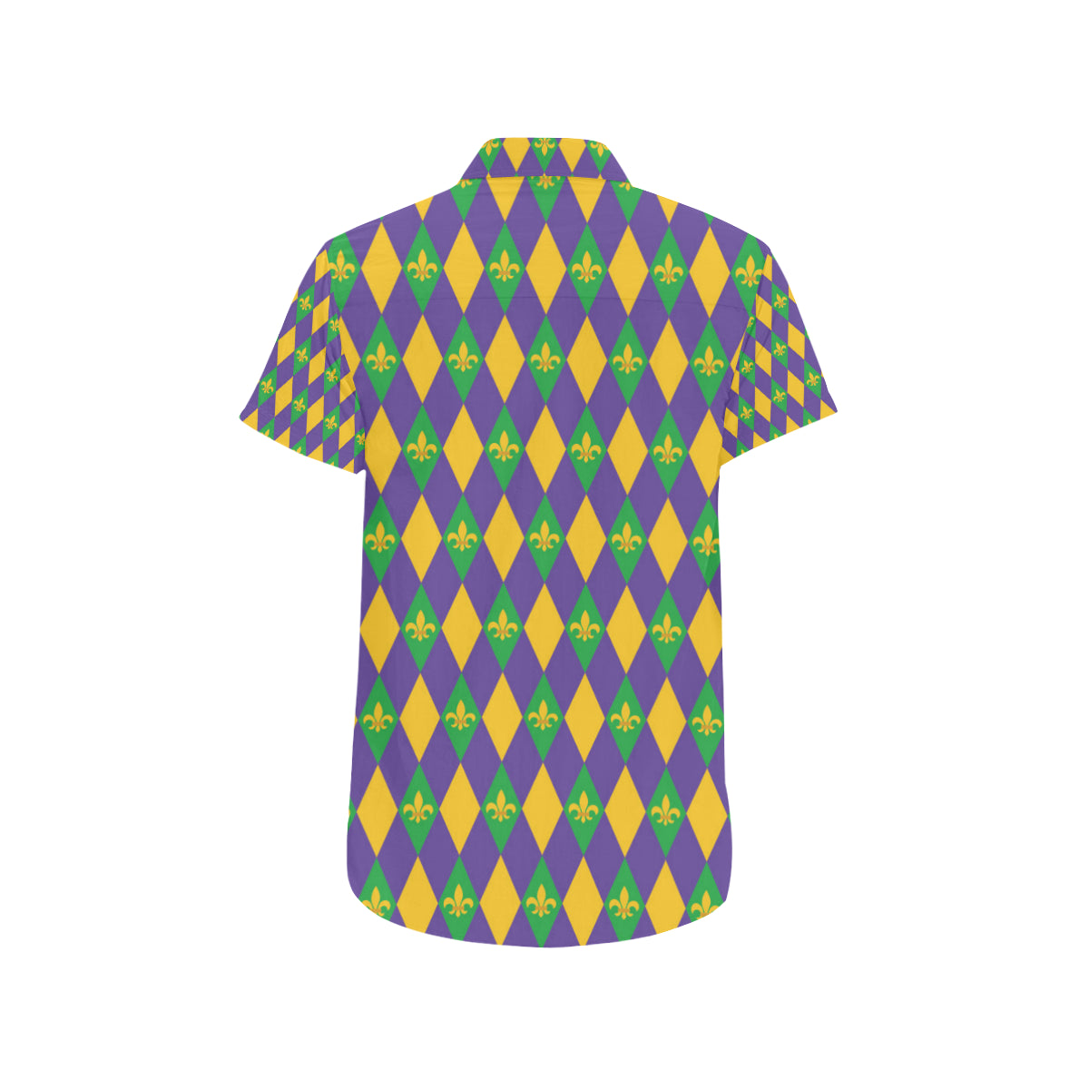 Mardi Gras Pattern Print Design 05 Men's Short Sleeve Button Up Shirt